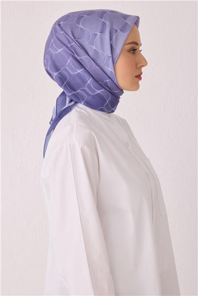 BELLİ DALGALI DESEN PREMIUM SOFT LACİVERT EŞARP 1