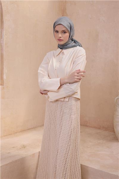 BELLİ GEOMETRİK DESEN PREMIUM SOFT SU YEŞİLİ EŞARP 10