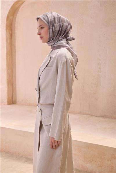 BELLİ GEOMETRİK DESEN PREMIUM SOFT VİZON EŞARP 14