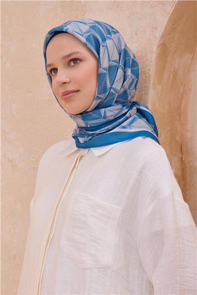 BELLİ GEOMETRİK DESEN PREMIUM SOFT SAKS EŞARP 14