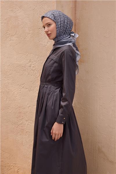 BELLİ GEOMETRİK DESEN PREMIUM SOFT ANTRASİT EŞARP 12