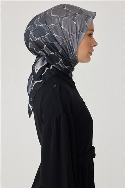 BELLİ DALGALI DESEN PREMIUM SOFT SİYAH EŞARP 1