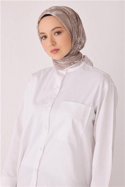 BELLİ ÇİÇEK DESEN PREMIUM SOFT BEJ EŞARP 2