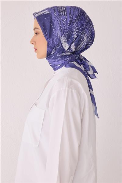 BELLİ ÇİÇEK DESEN PREMIUM SOFT MOR EŞARP 2