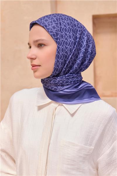 BELLİ GEOMETRİK DESEN PREMIUM SOFT MOR EŞARP 12