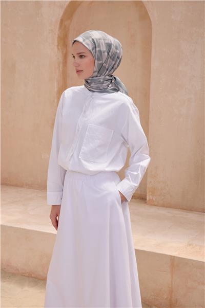 BELLİ GEOMETRİK DESEN PREMIUM SOFT MİNT EŞARP 14