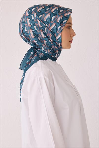 BELLİ GEOMETRİK DESEN PREMIUM SOFT ZÜMRÜT EŞARP 3