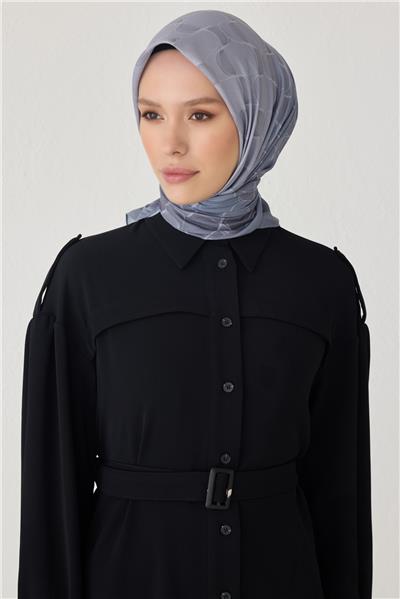 BELLİ DALGALI DESEN PREMIUM SOFT GRİ EŞARP 1