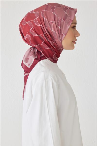 BELLİ DALGALI DESEN PREMIUM SOFT KIRMIZI EŞARP 1