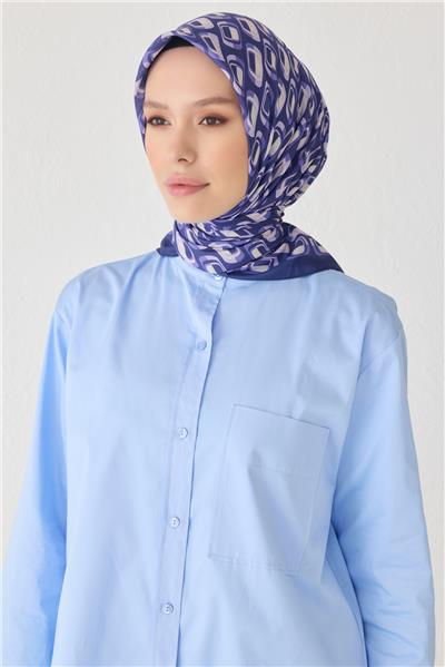 BELLİ GEOMETRİK DESEN PREMIUM SOFT MOR EŞARP 3