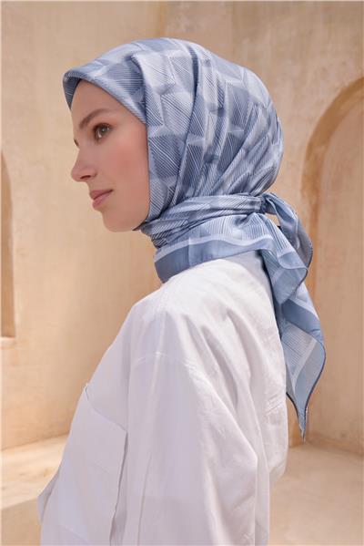 BELLİ GEOMETRİK DESEN PREMIUM SOFT GRİ EŞARP 14