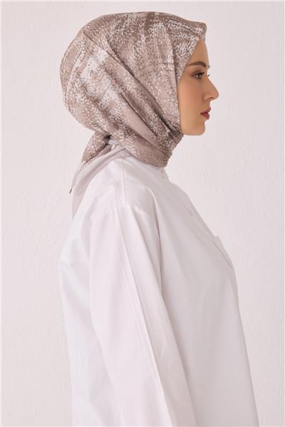 BELLİ ÇİÇEK DESEN PREMIUM SOFT BEJ EŞARP 2