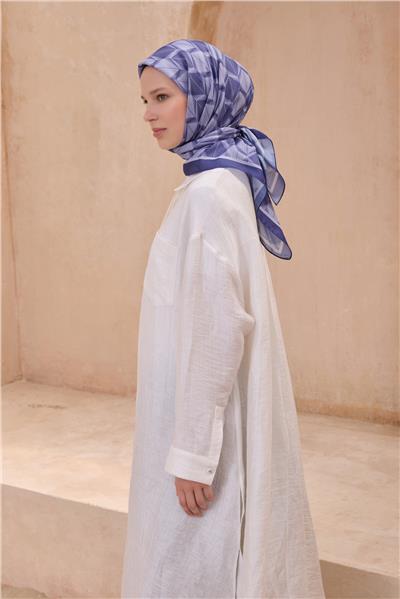 BELLİ GEOMETRİK DESEN PREMIUM SOFT MOR EŞARP 14