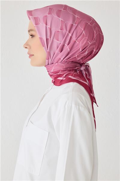 BELLİ DALGALI DESEN PREMIUM SOFT FUŞYA EŞARP 1