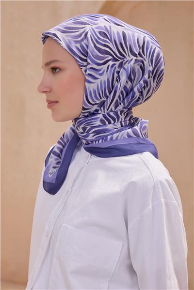 BELLİ ÇİÇEK DESEN PREMIUM SOFT MOR EŞARP 8
