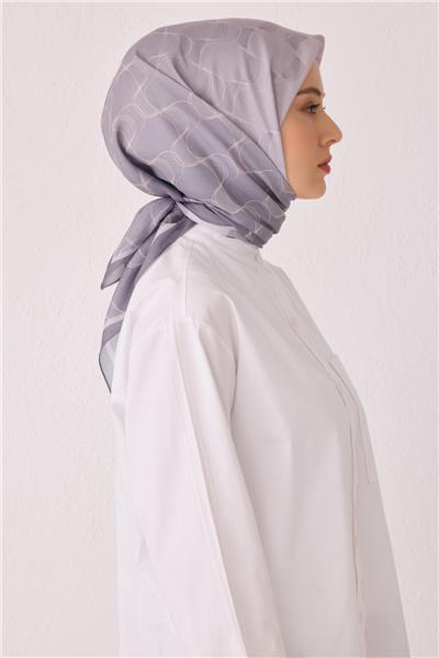 BELLİ DALGALI DESEN PREMIUM SOFT GRİ EŞARP 1