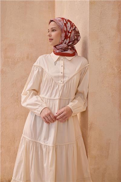 BELLİ ÇİÇEK DESEN PREMIUM SOFT KİREMİT EŞARP 7