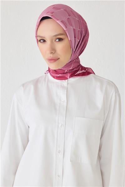 BELLİ DALGALI DESEN PREMIUM SOFT FUŞYA EŞARP 1