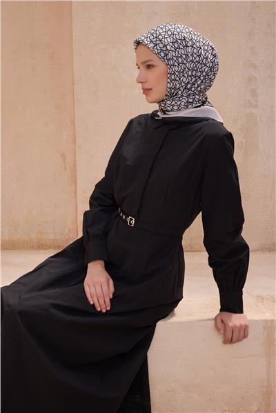 BELLİ GEOMETRİK DESEN PREMIUM SOFT SİYAH BEYAZ EŞARP 12