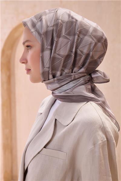 BELLİ GEOMETRİK DESEN PREMIUM SOFT VİZON EŞARP 14