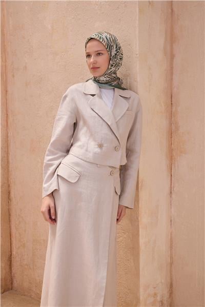 BELLİ ÇİÇEK DESEN PREMIUM SOFT YEŞİL EŞARP 8