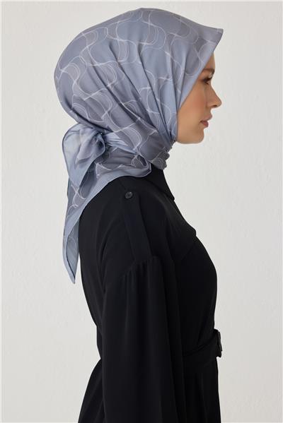 BELLİ DALGALI DESEN PREMIUM SOFT GRİ EŞARP 1