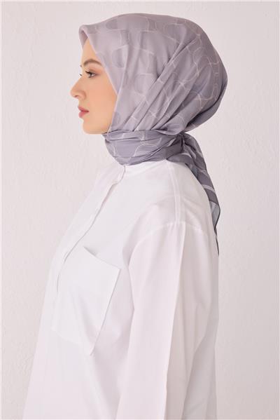 BELLİ DALGALI DESEN PREMIUM SOFT GRİ EŞARP 1
