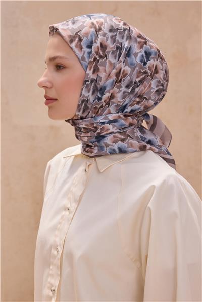 BELLİ ÇİÇEK DESEN PREMIUM SOFT VİZON EŞARP 11