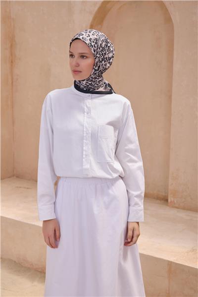 BELLİ LEOPAR DESEN PREMIUM SOFT SİYAH BEYAZ EŞARP 13