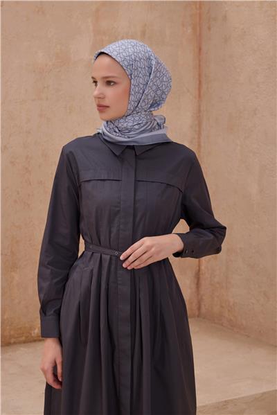 BELLİ GEOMETRİK DESEN PREMIUM SOFT GRİ EŞARP 12