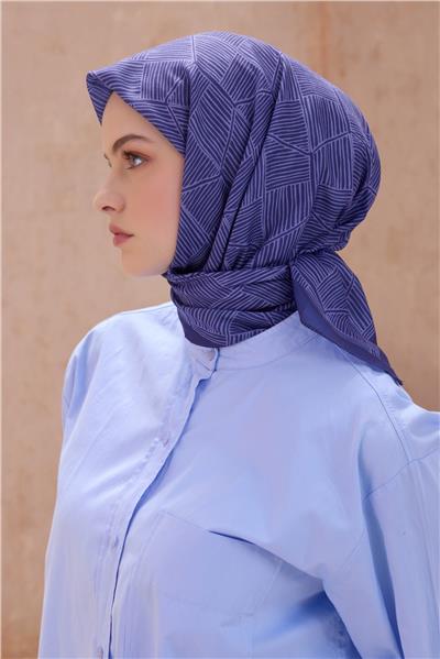 BELLİ GEOMETRİK DESEN PREMIUM SOFT MOR EŞARP 10