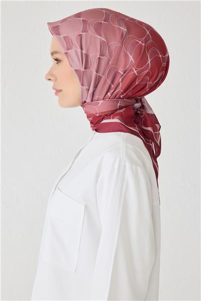 BELLİ DALGALI DESEN PREMIUM SOFT KIRMIZI EŞARP 1