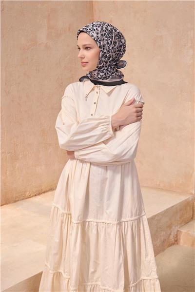 BELLİ LEOPAR DESEN PREMIUM SOFT SİYAH BEYAZ EŞARP 13