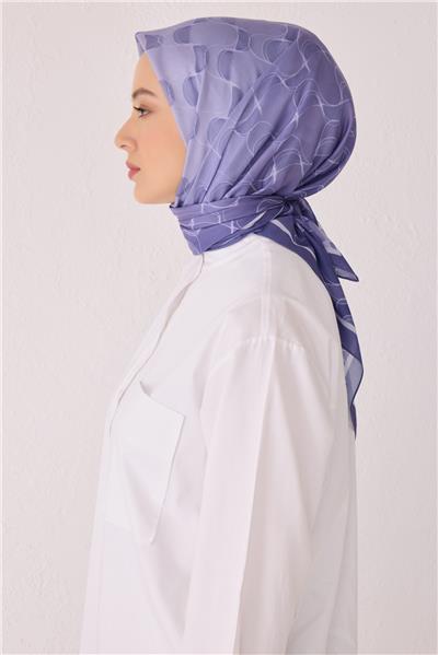 BELLİ DALGALI DESEN PREMIUM SOFT LACİVERT EŞARP 1