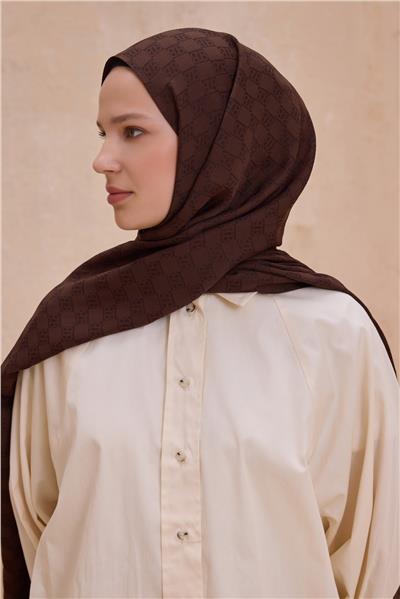 Belli Fresh Logo Desen Kahve Siena Şal 5 - 10