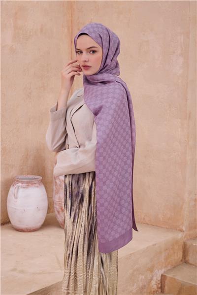 Belli Fresh Monogram Desen Lila Siena Şal 5 - 31