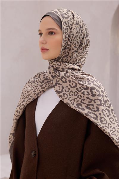 Belli Fresh Leopar Desen Vizon Lena Şal 1464 - 22