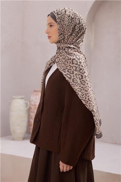 Belli Fresh Leopar Desen Vizon Lena Şal 1464 - 22