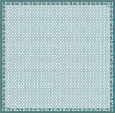 Açık Mavi Klasik Desen %100 Twill İpek Eşarp 4326-54