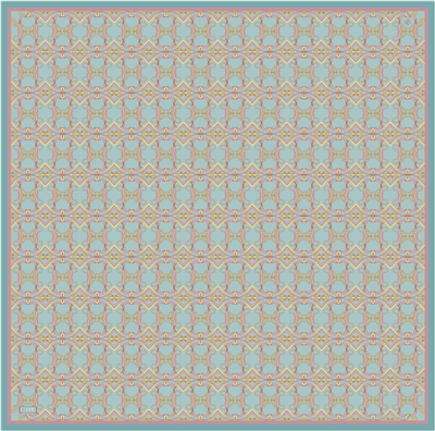 Bebe Mavisi Klasik Desen %100 Twill İpek Eşarp 4328-51