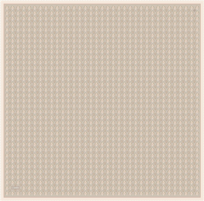 Bej Etnik Desen %100 Twill İpek Eşarp 4308-54
