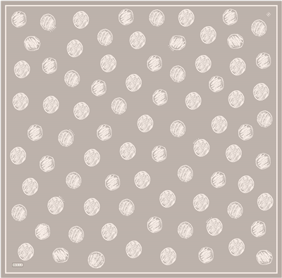 Bej Geometrik Desen %100 Twill İpek Eşarp 4427-03