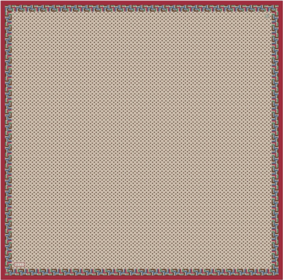 Bej Klasik Desen %100 Twill İpek Eşarp 4326-81