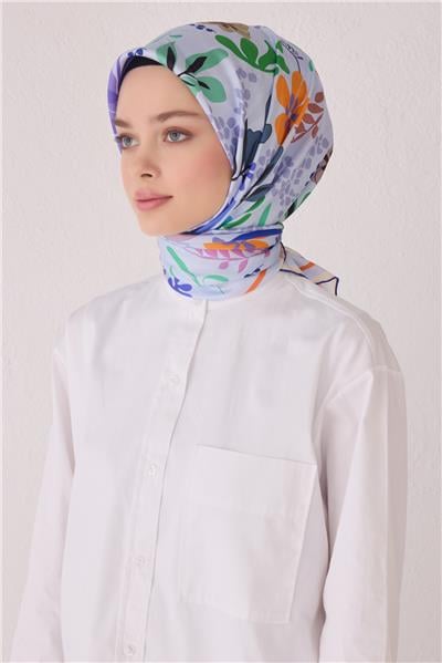 BELLİ ÇİÇEK DESEN İPEK EŞARP 4043D (TWİLL)-37