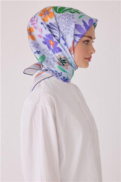BELLİ ÇİÇEK DESEN İPEK EŞARP 4043D (TWİLL)-37