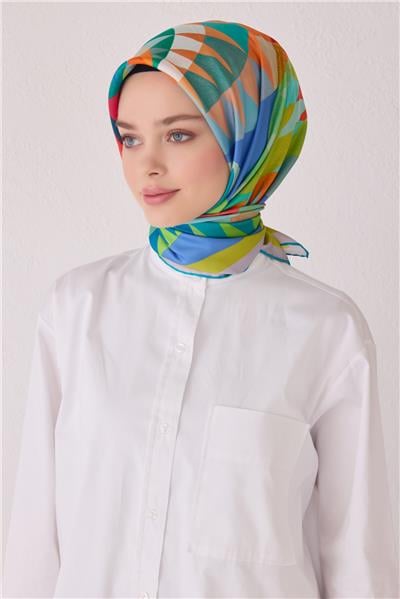BELLİ GEOMETRİK DESEN İPEK EŞARP 4046D (TWİLL)-52