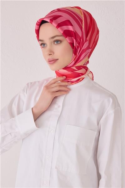 BELLİ GEOMETRİK DESEN İPEK EŞARP 4047D (TWİLL)-55