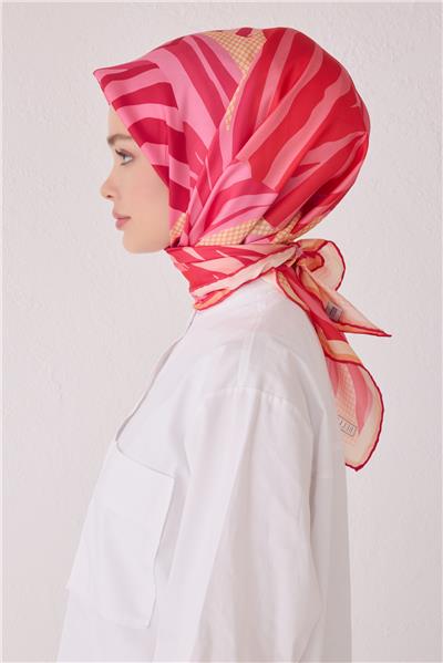 BELLİ GEOMETRİK DESEN İPEK EŞARP 4047D (TWİLL)-55