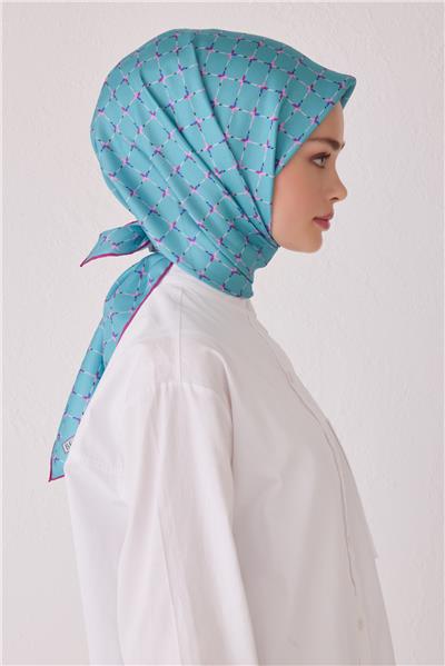 BELLİ GEOMETRİK DESEN İPEK EŞARP 4048D (TWİLL)-52