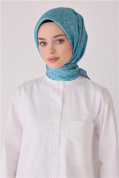 BELLİ GEOMETRİK DESEN İPEK EŞARP 4048D (TWİLL)-52